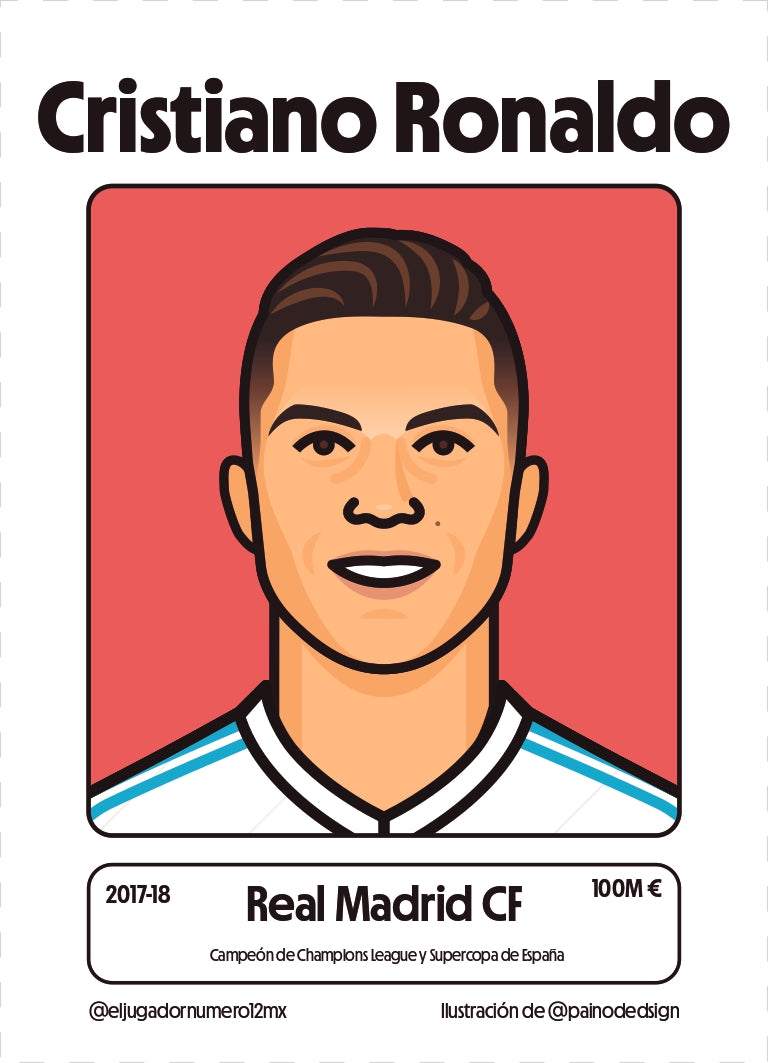 Art Print Real Madrid 2017 2018 Cristiano Ronaldo