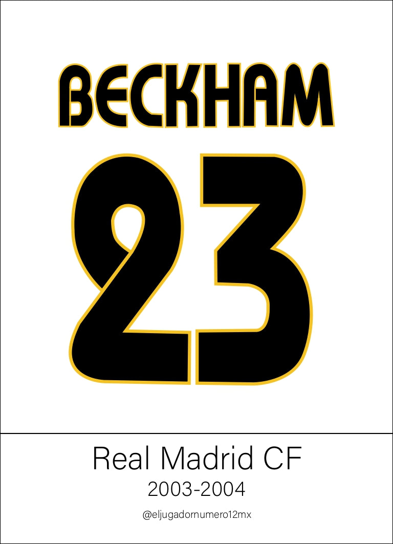 Art Print Real Madrid 2003 2004 David Beckham