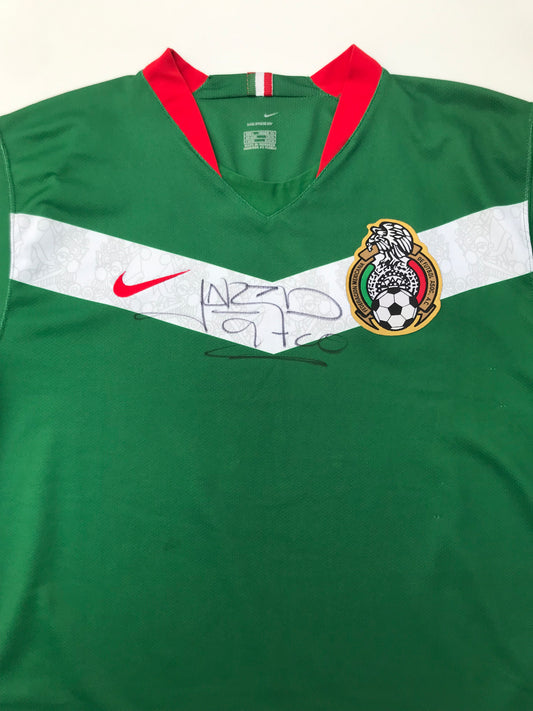 Mexico Home Jersey 2006 2007 Autographed by Jared Borgetti (L)