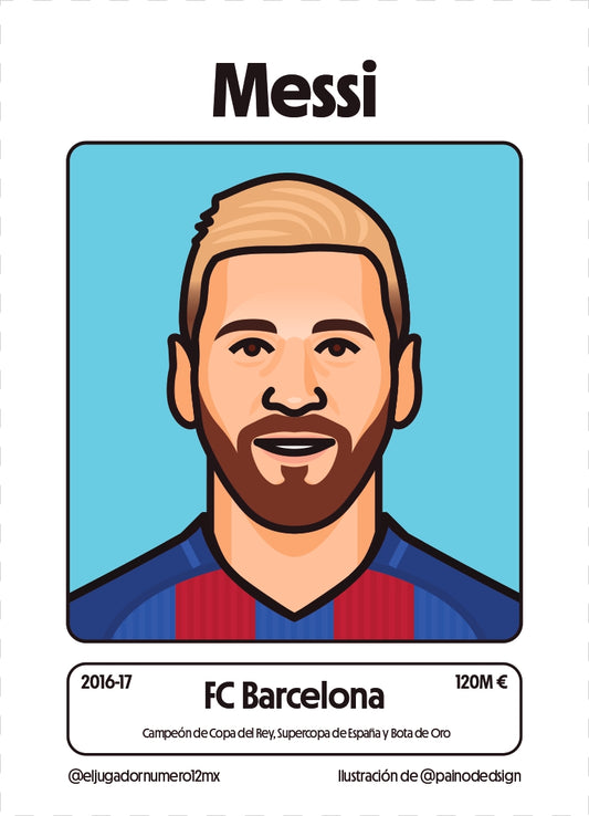 Art Print Barcelona 2016 2017 Lionel Messi